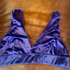 Anthropology purple, velvet bra top